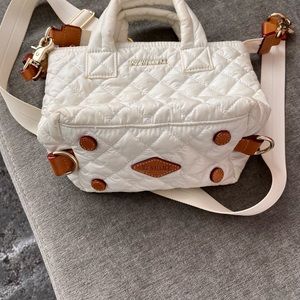 MZ Wallace small crossbody. White. Used. Mild slight staining